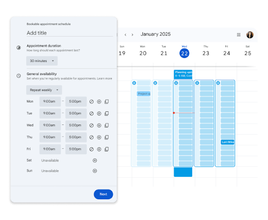 Step 2: Enter appointment details 