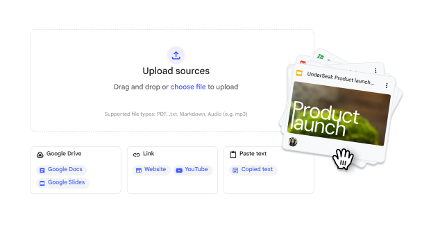 Uploading a variety of source files to NotebookLM