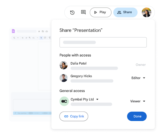 A user managing sharing permissions for a video