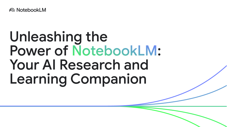 A title slide that reads  "Unleashing the Power of NotebookLM: Your AI Research and Learning Companion," with a stylized graph.